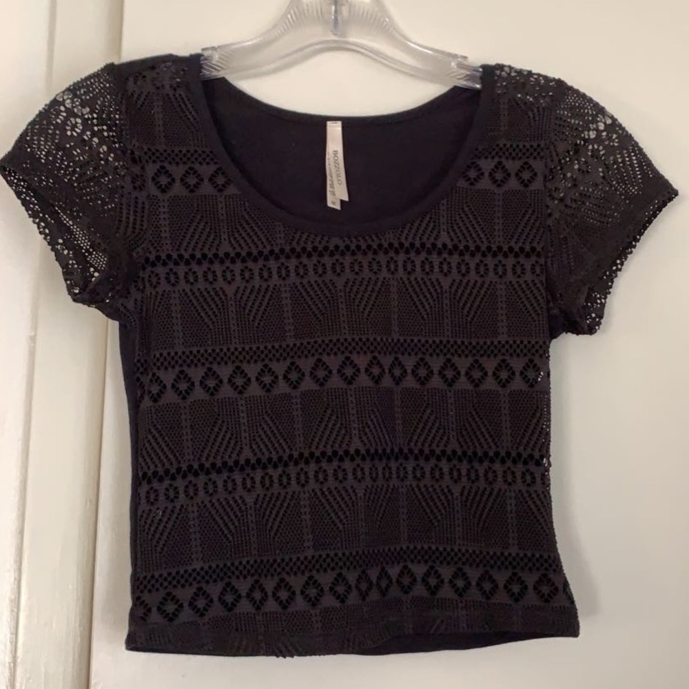 🌸2 for $12 Black knitted Mesh top